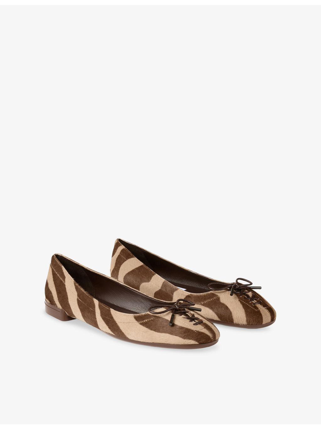Scarlett Ballerina Zebra-Print Leather Flats - 3