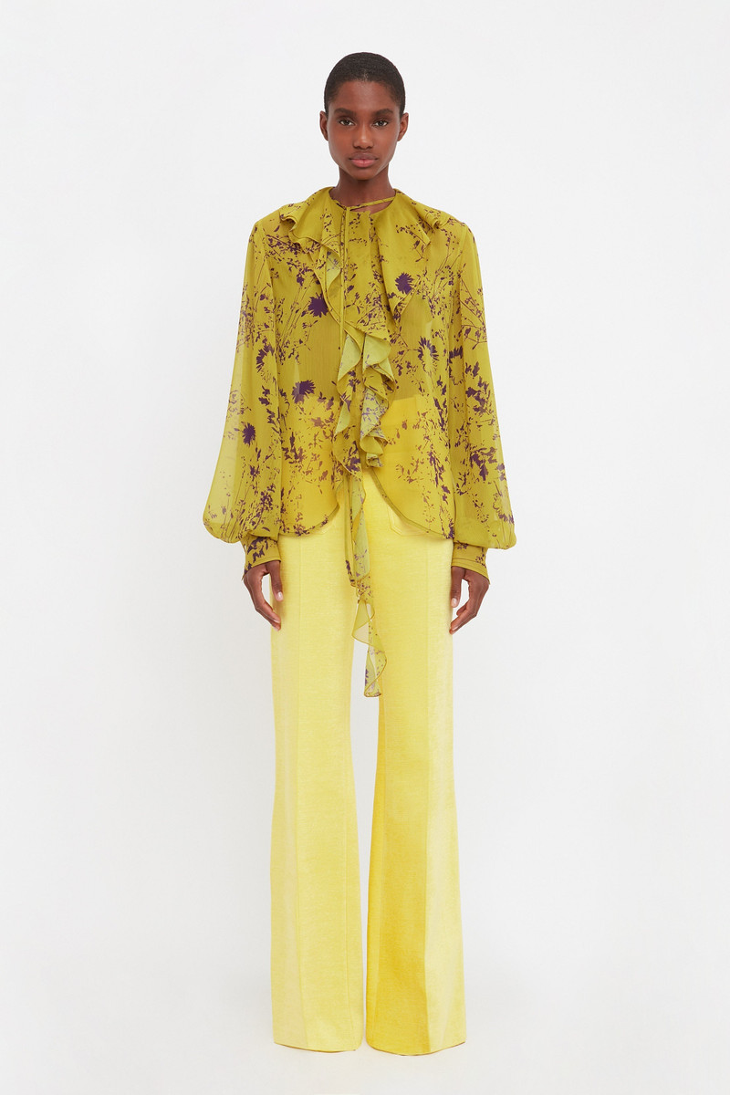 Victoria Beckham Romantic Blouse In Yellow Ochre outlook