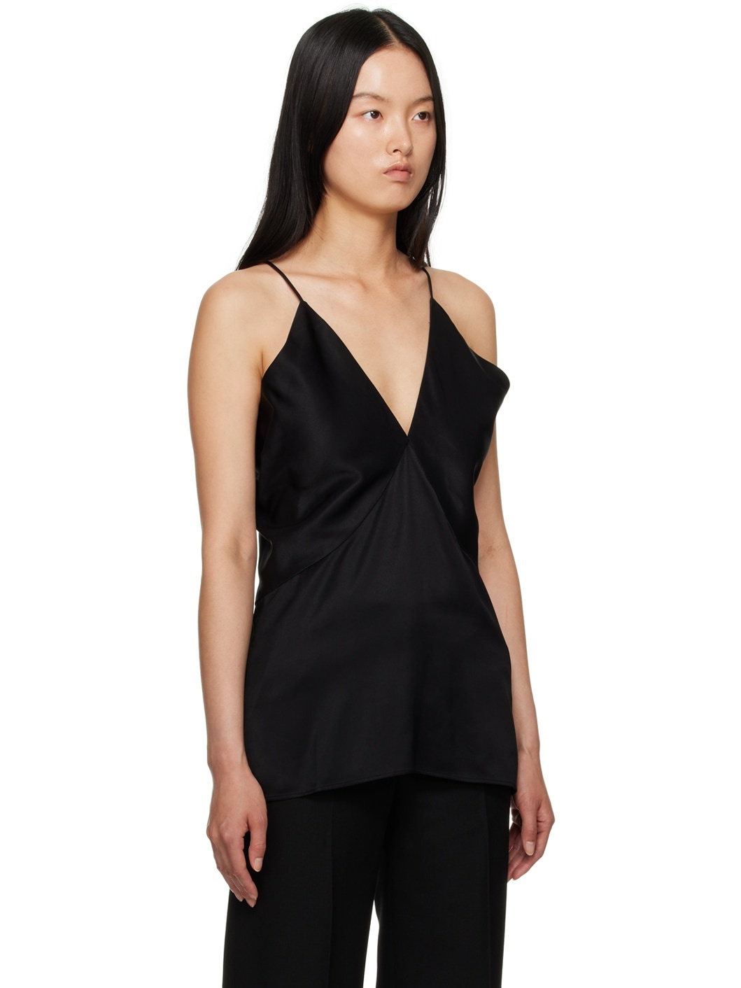 Black Draped Camisole - 2