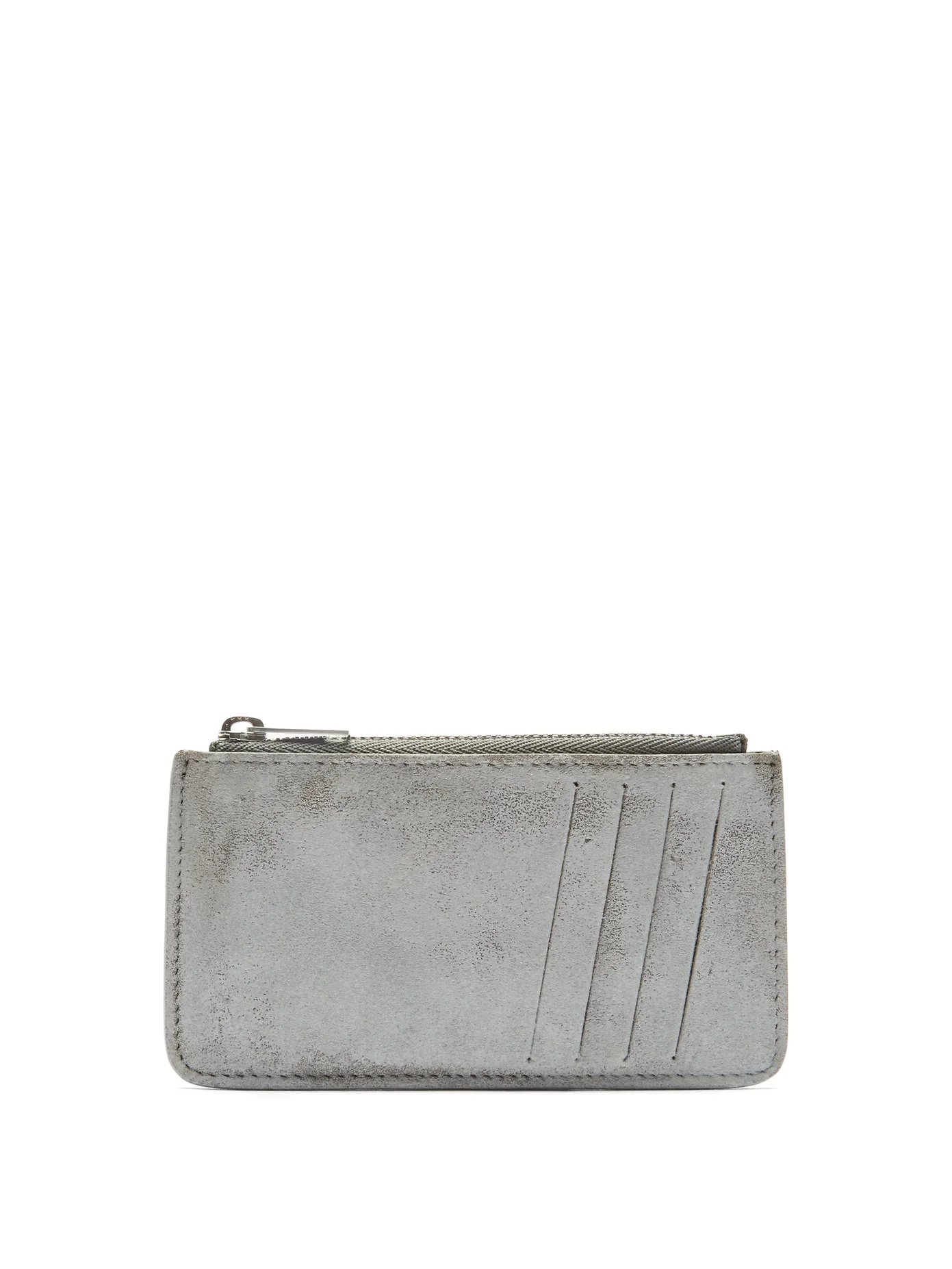 Coated zipped leather cardholder - 1