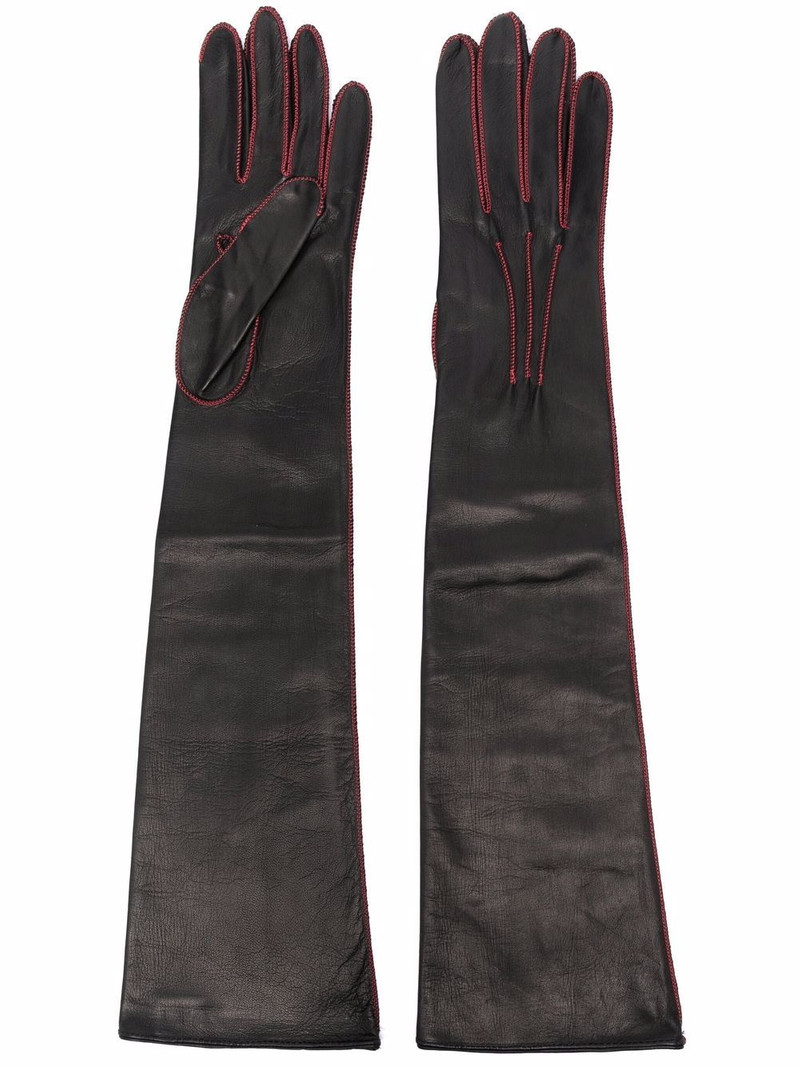 stitch-detail leather gloves 1