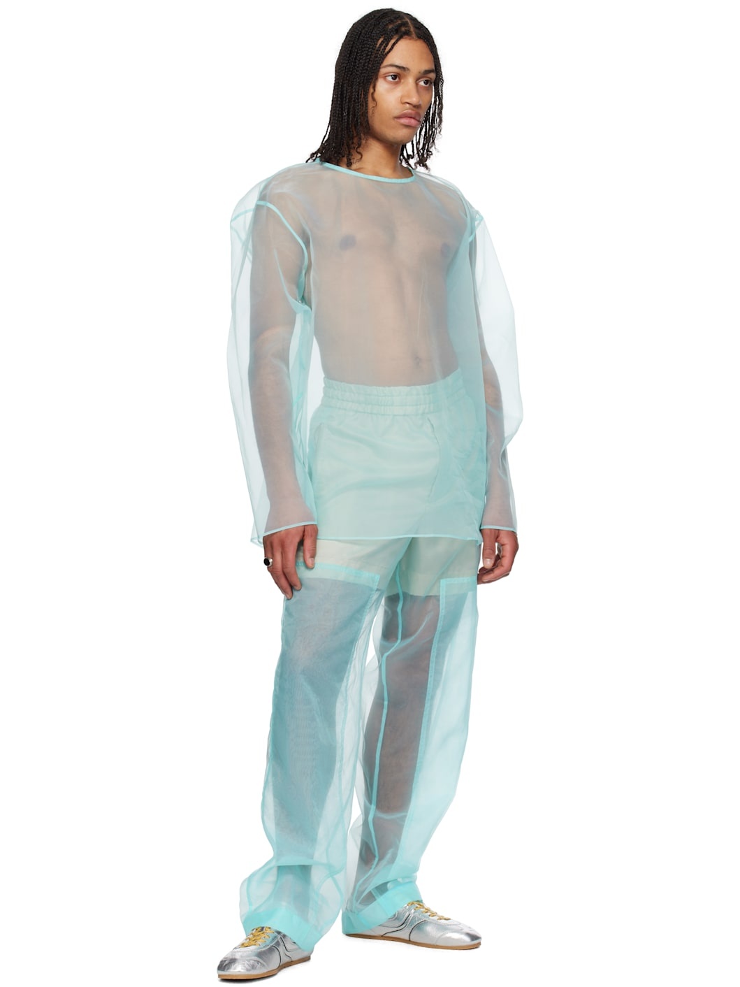 Blue Layered Trousers - 4