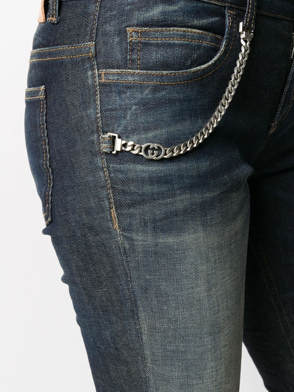 GG chain detail skinny jeans - 5