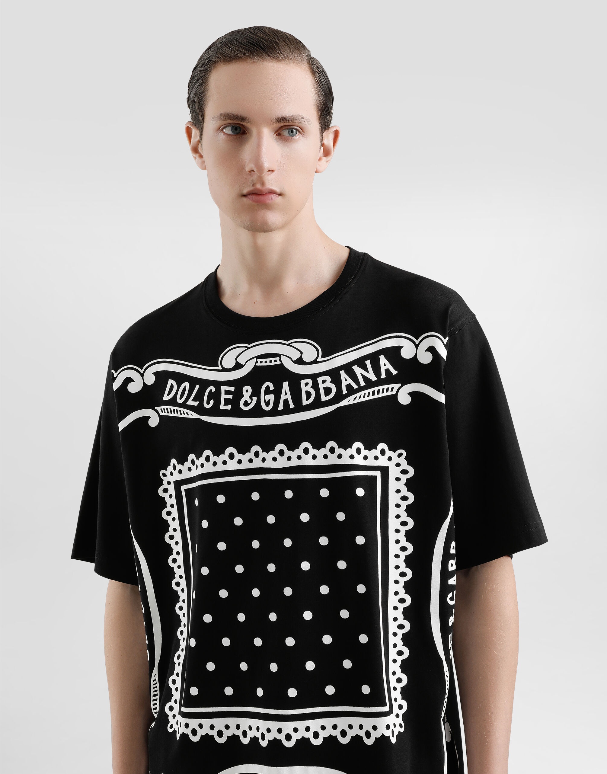 Cotton T-shirt with bandanna print - 4