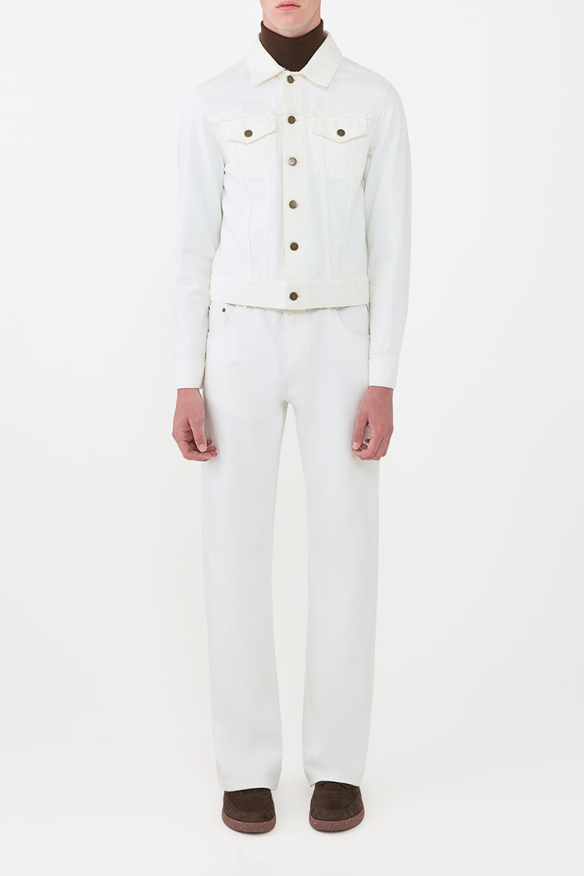 Barry Trucker in White Recycled Cotton Denim - 3