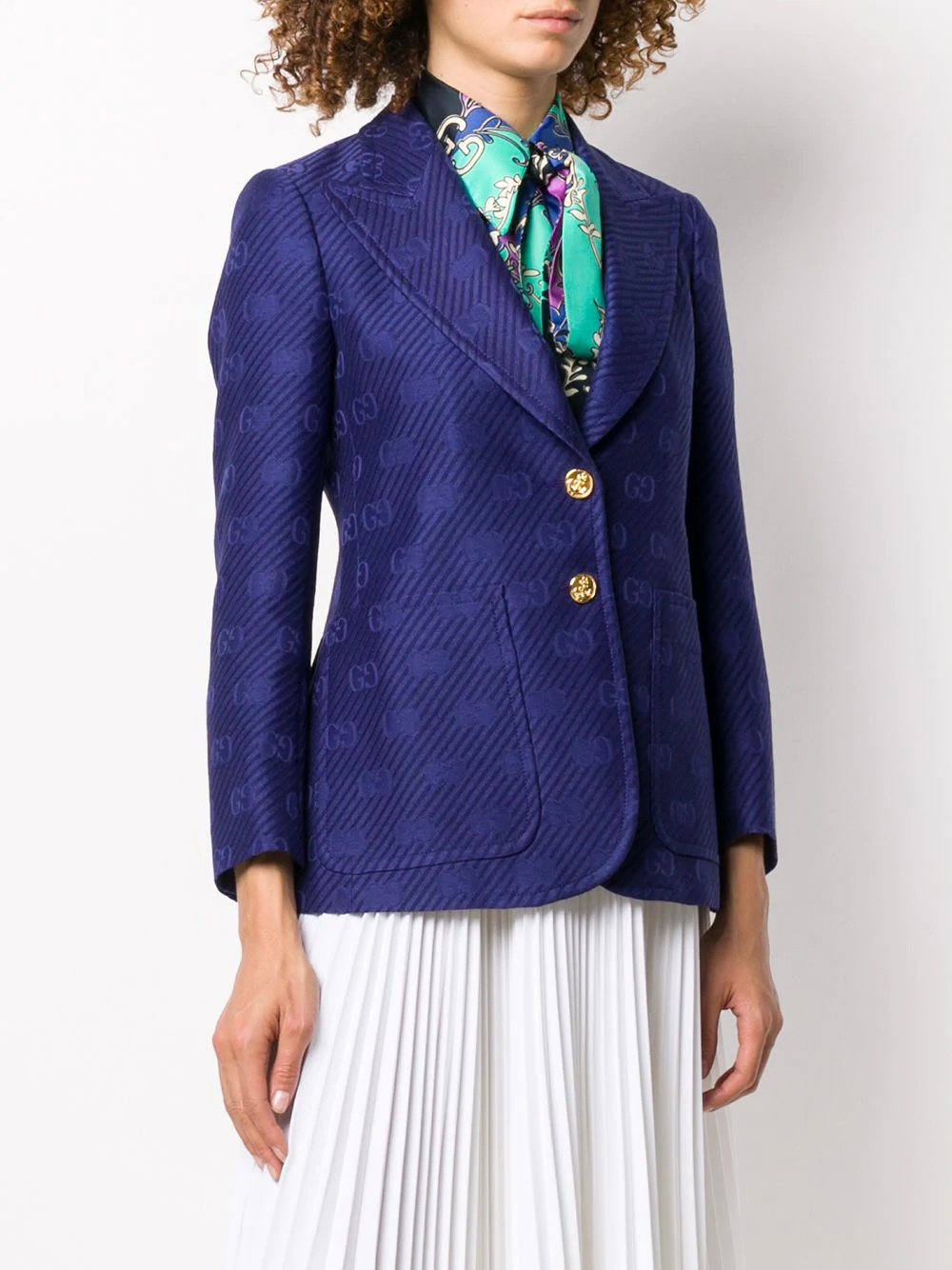 GG embroidered blazer - 3