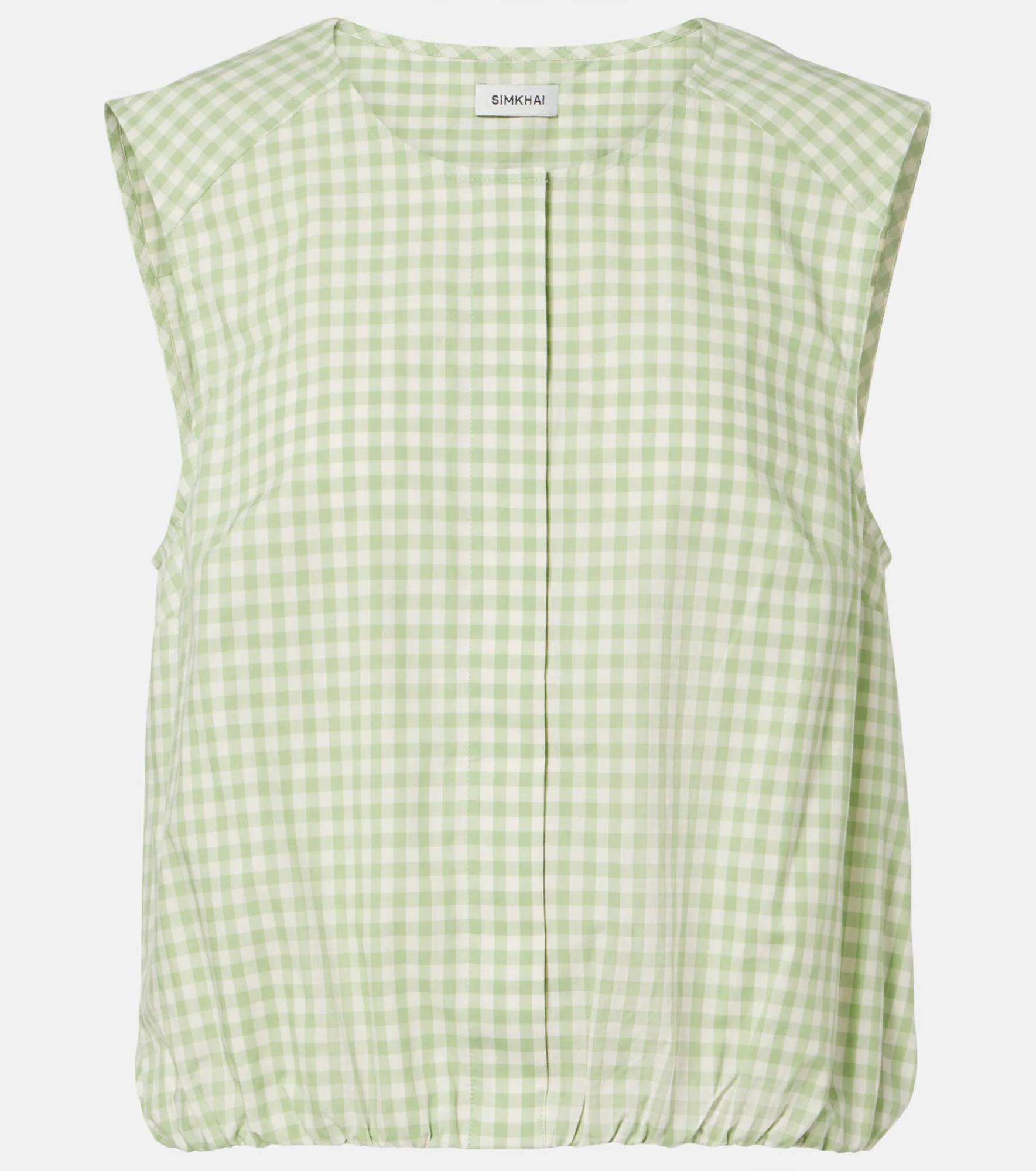 Gingham cotton-blend top - 1