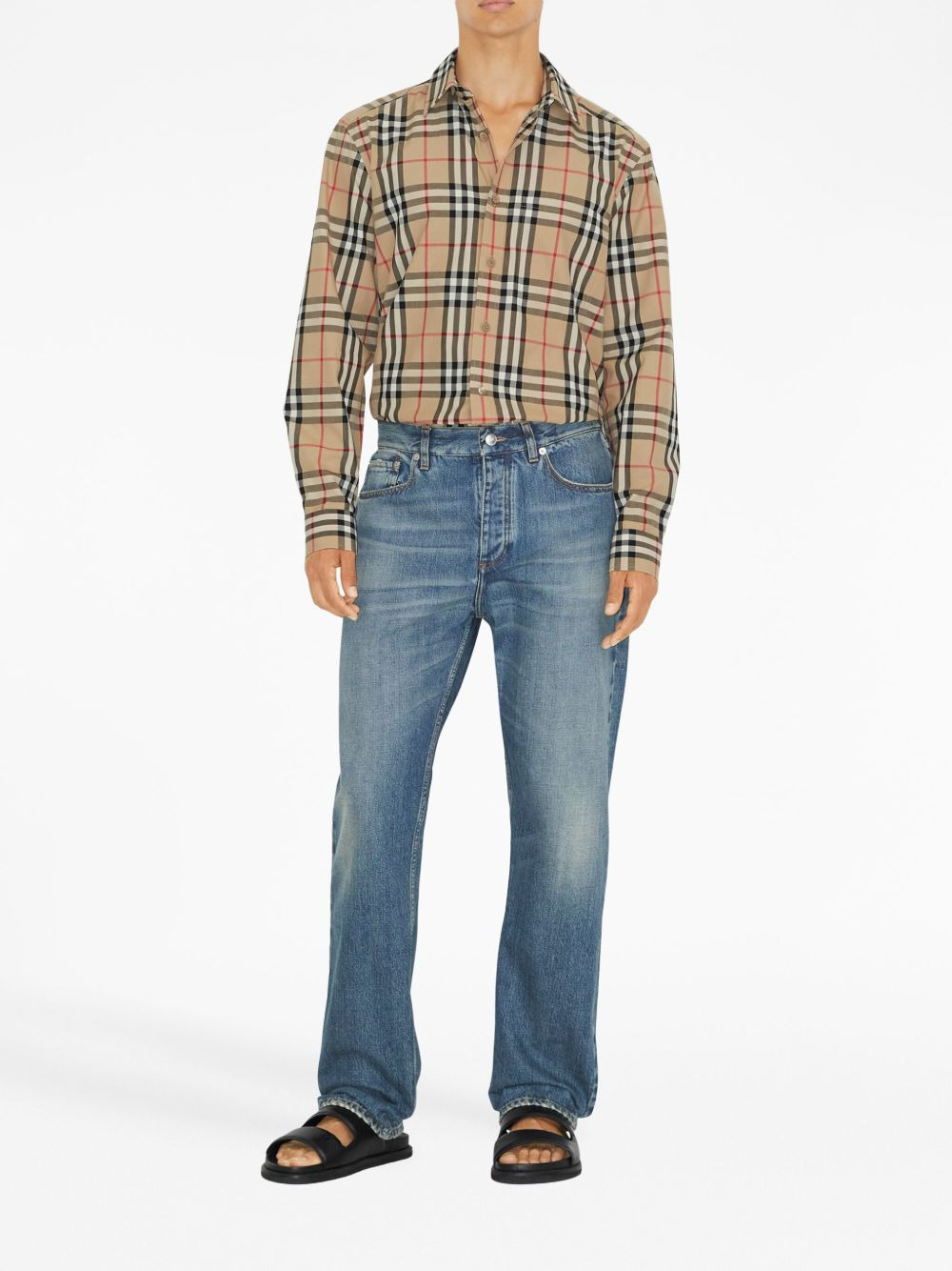 Burberry Men Check Print Shirt Caxtan - 4