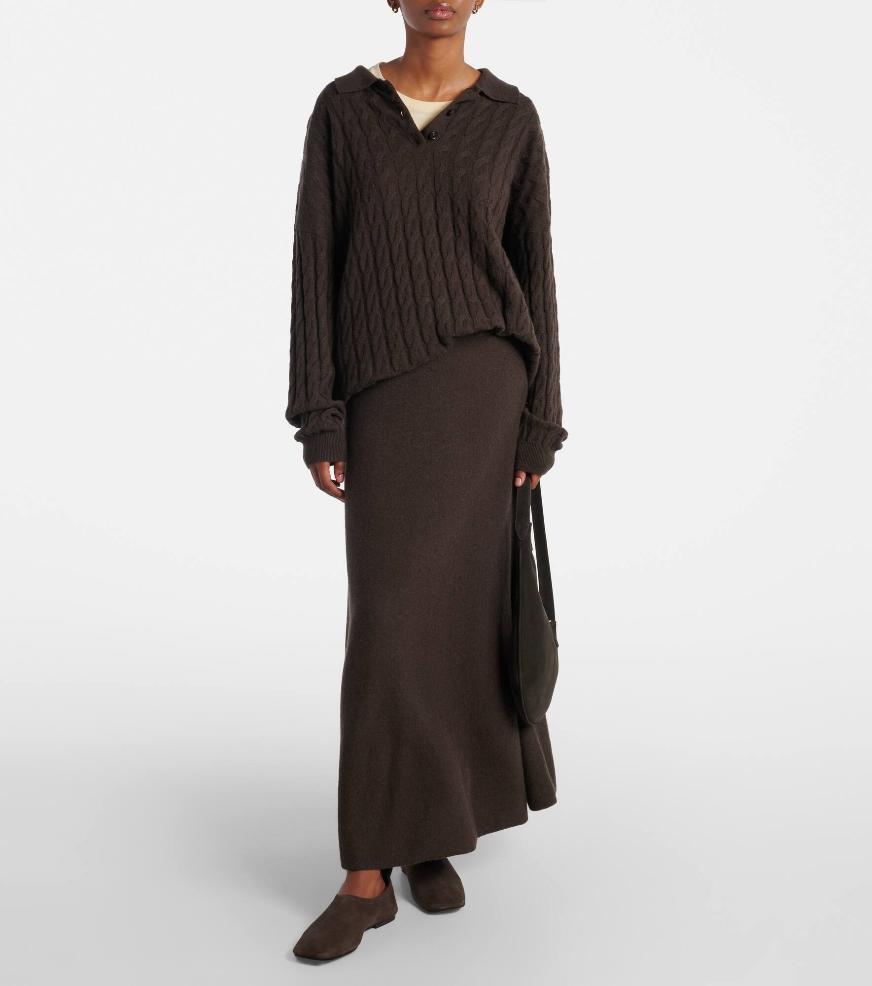 Cable-knit cashmere polo sweater - 2