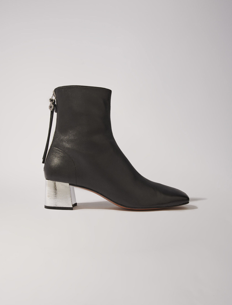 Square-toed leather boots 1