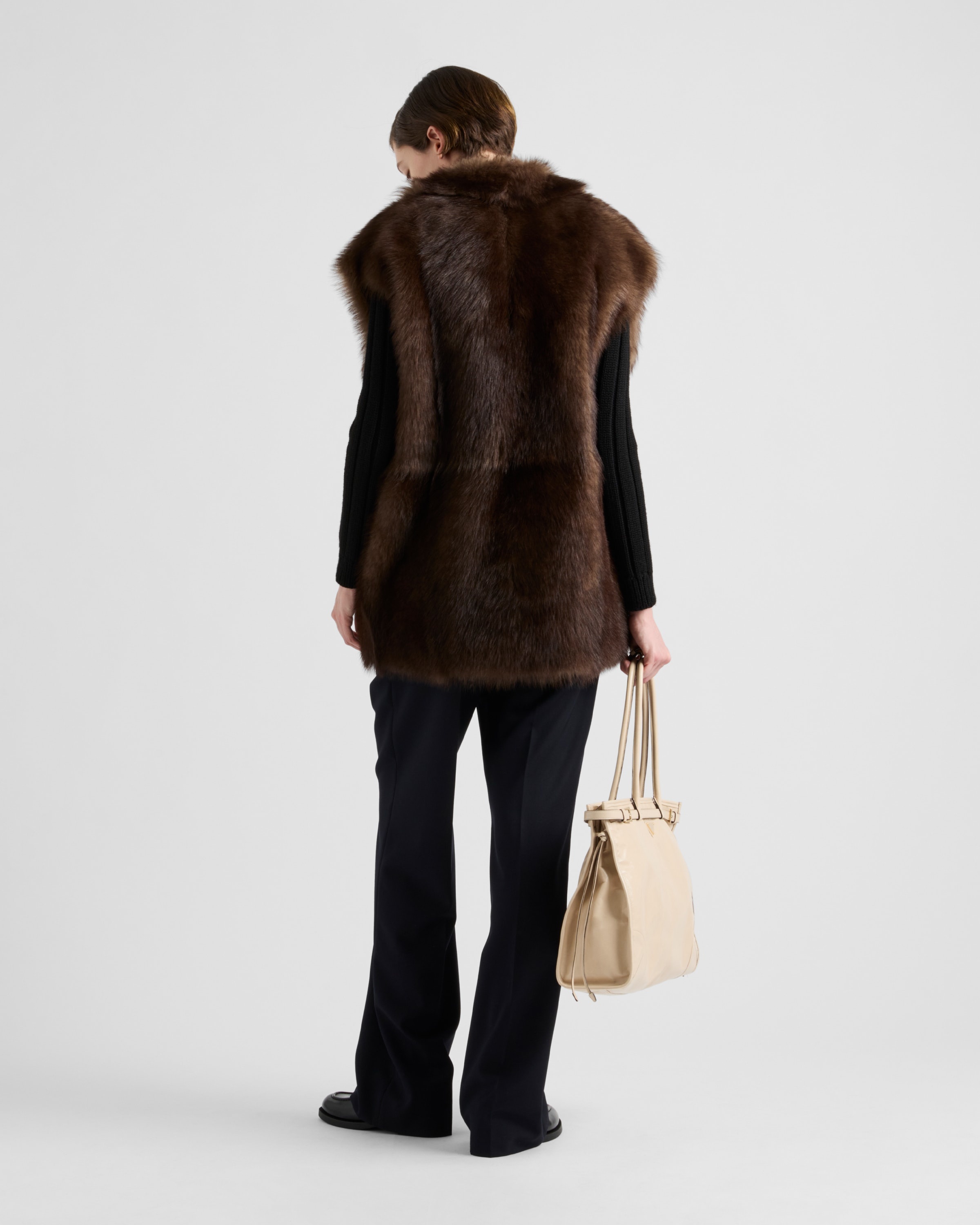 Belted shearling vest - 5