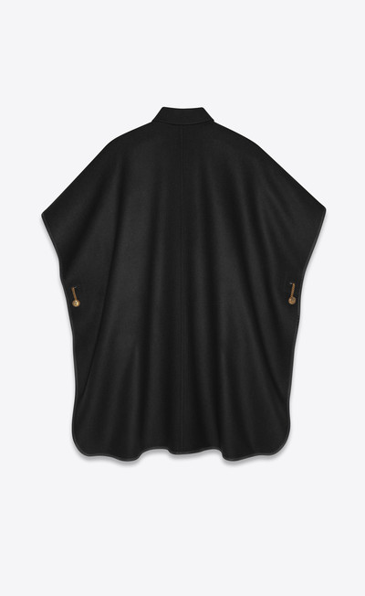 SAINT LAURENT cape in cashmere with leather piping outlook