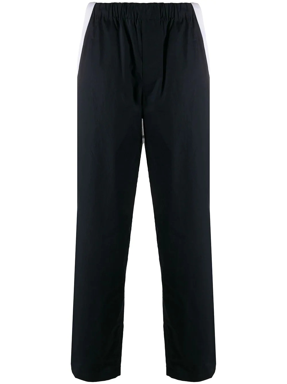 elasticated waistband cotton trousers - 1