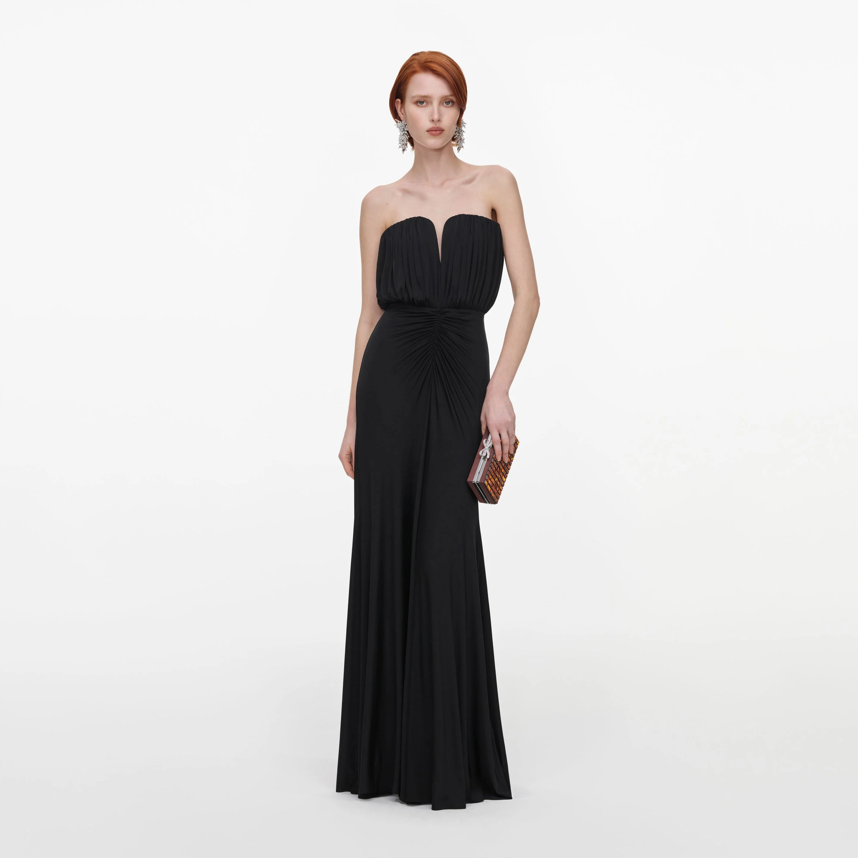 Black Jersey Bandeau Maxi Dress - 1