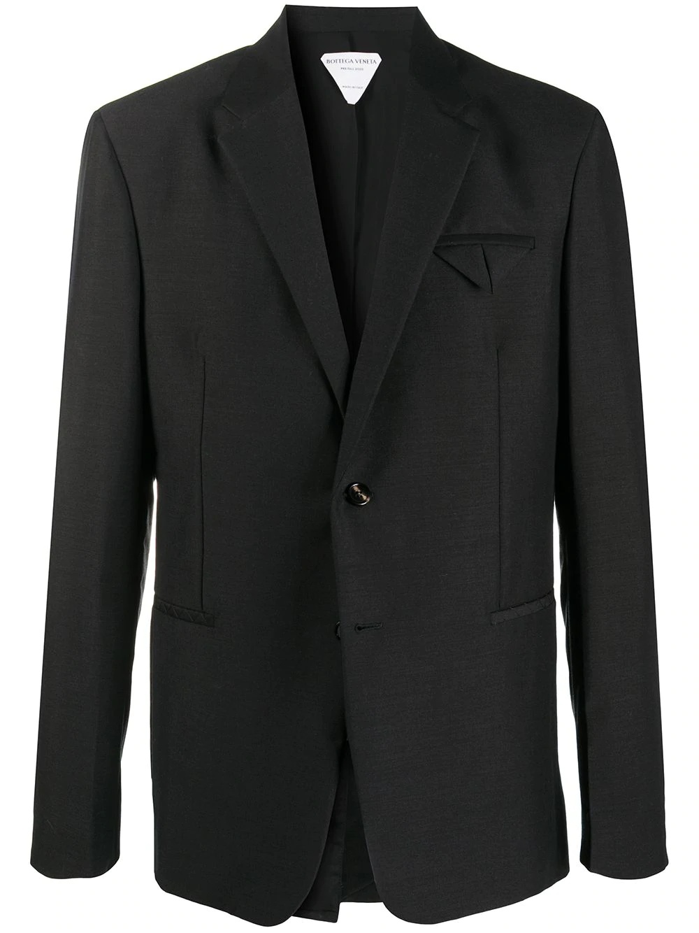 pocket-fold single-breasted blazer - 1