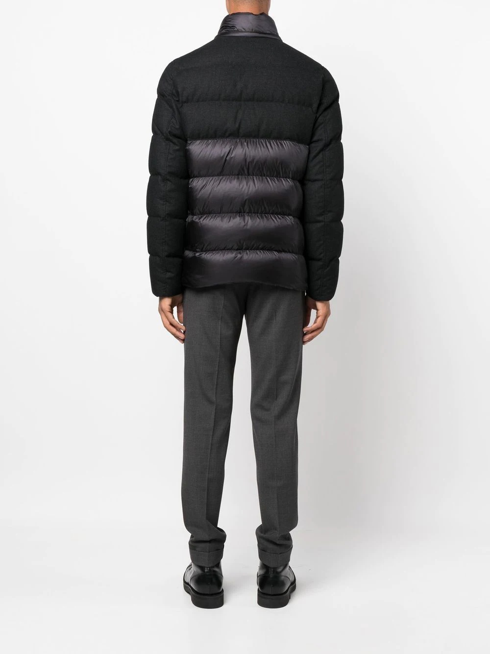 paneled hooded down jacket - 6