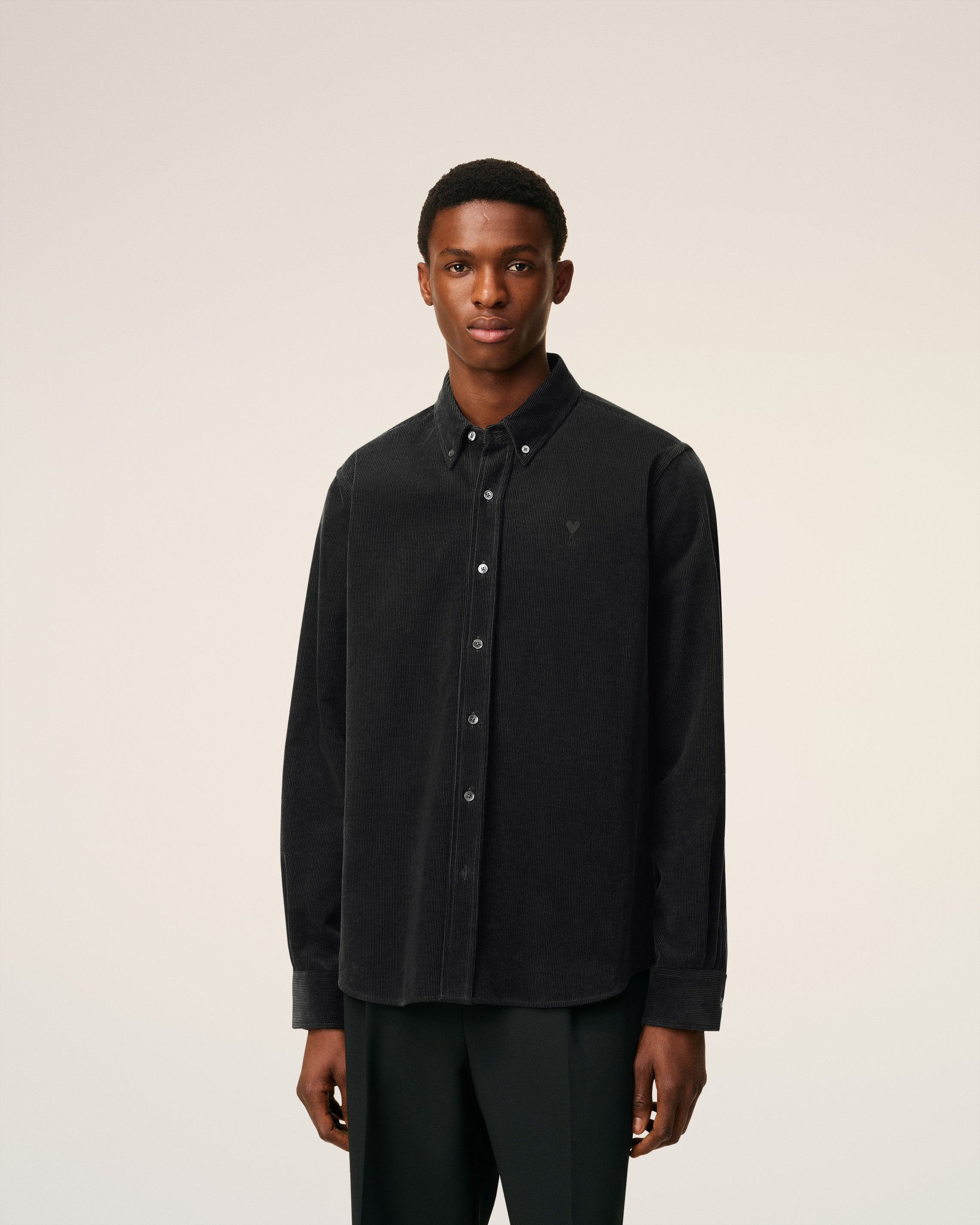 BLACK COTTON BUTTON DOWN AMI DE COEUR SHIRT - 4