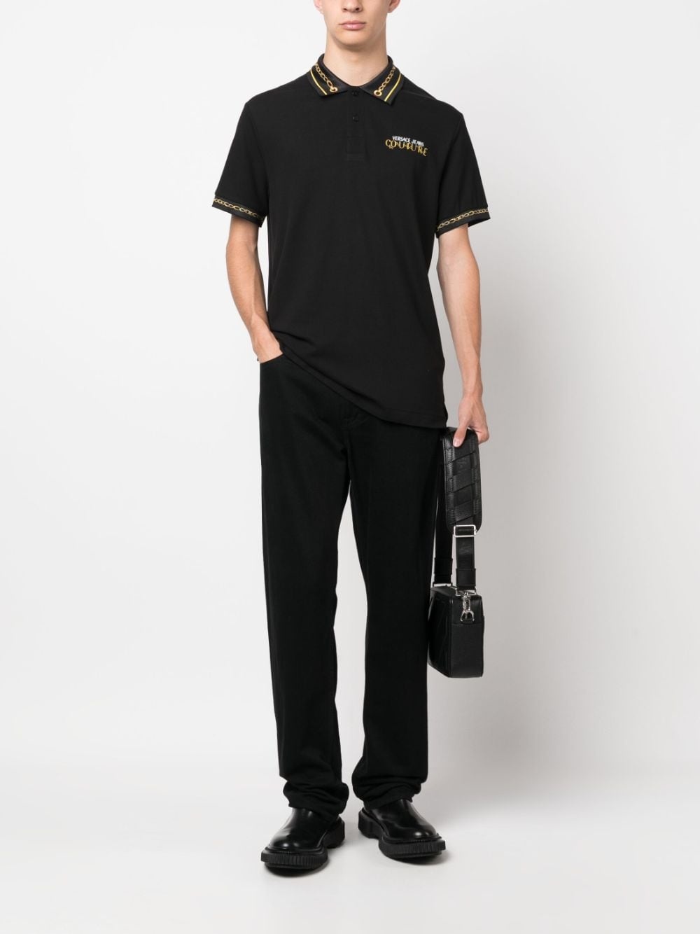 chain-link polo shirt - 2