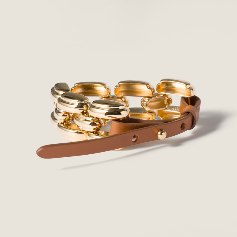 Metal and leather bracelet 3