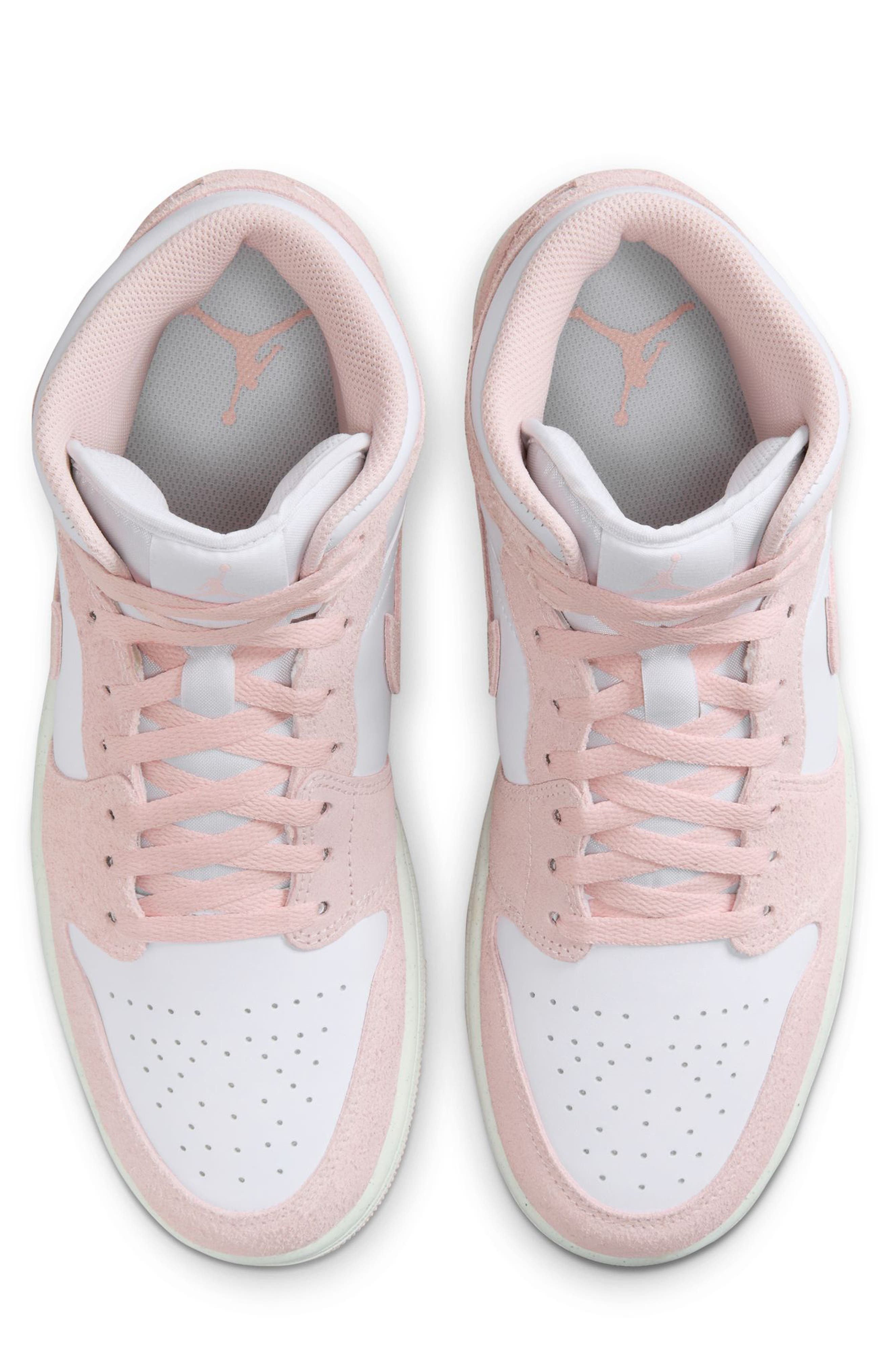 Air Jordan 1 Mid SE Sneaker in White/Legend Pink/Sail at Nordstrom - 3