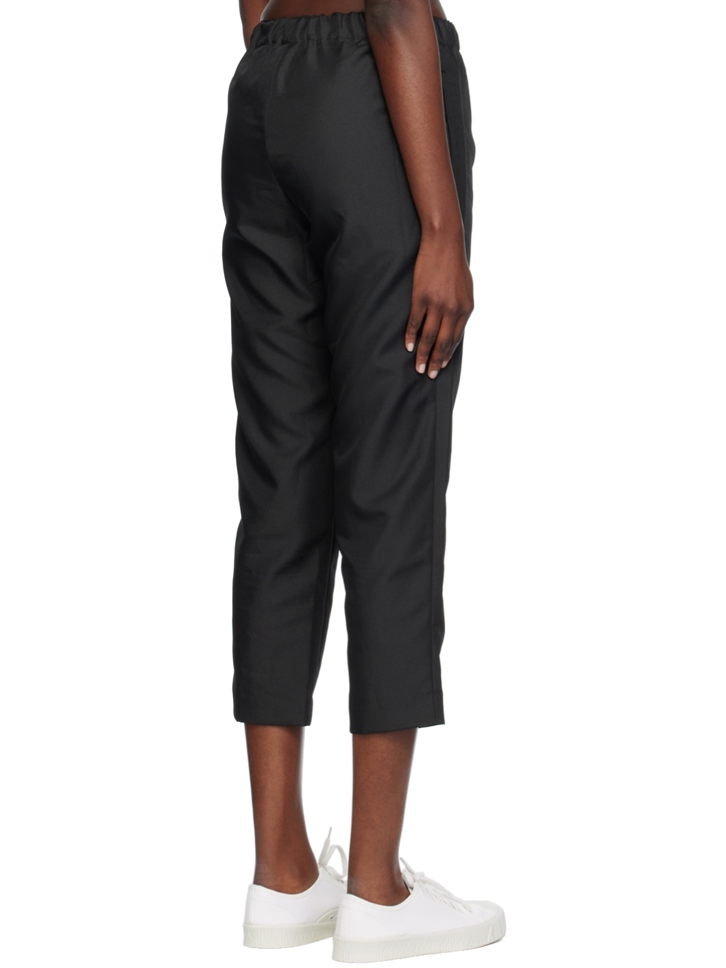 Black Garment-Washed Trousers - 3