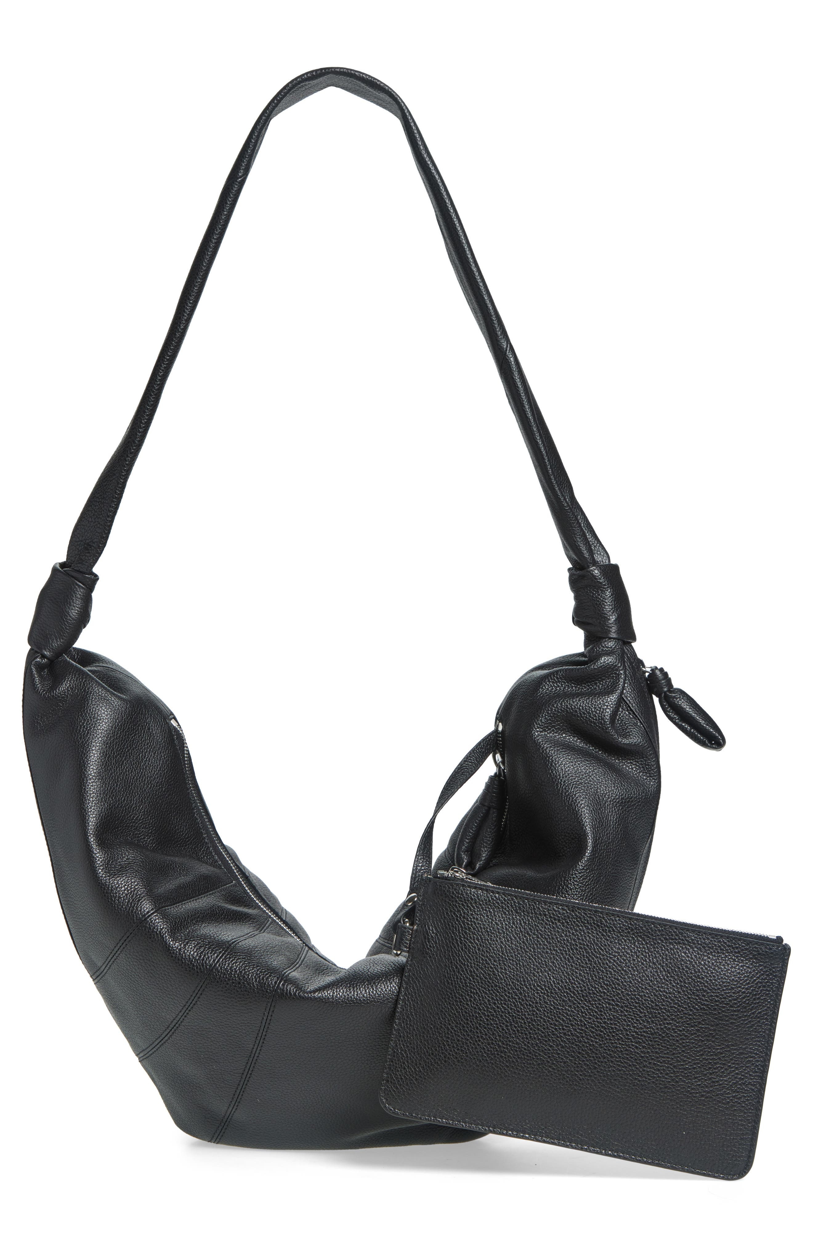 Lemaire Large Croissant Leather Bag in Black at Nordstrom - 3