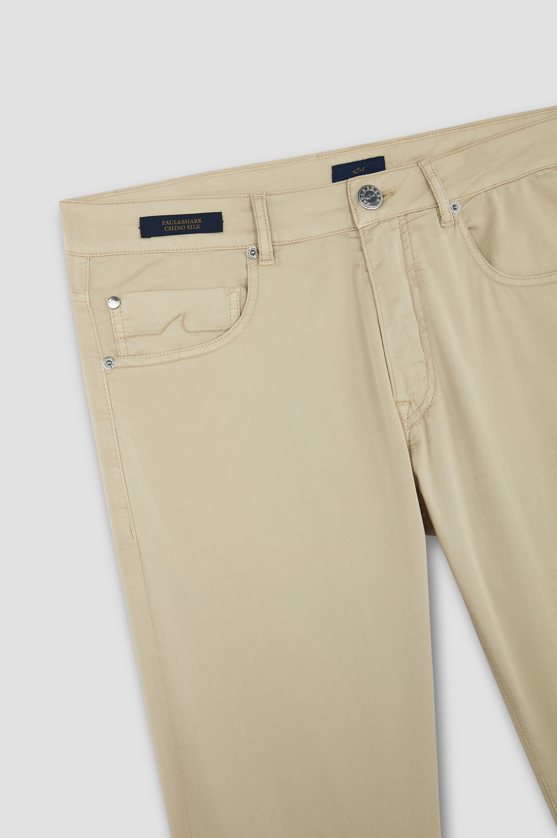 CHINO SILK STRETCH COTTON AND SILK PANTS - 5