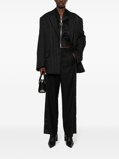 sacai pinstripe wool cropped trousers outlook