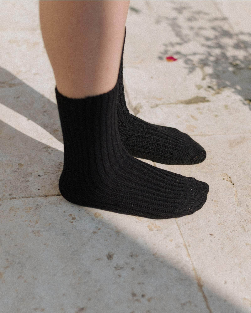 Rib Overankle Socks - Recycled Cashmere Rib 5