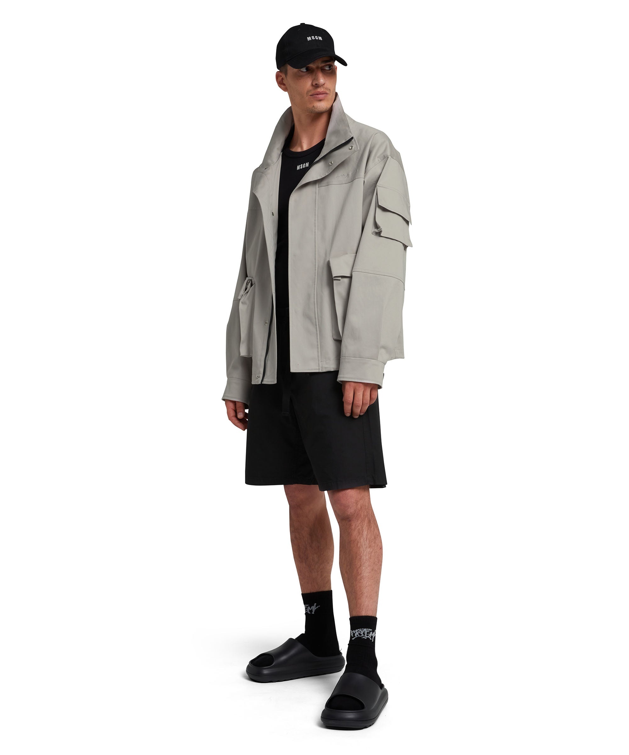 Cotton gabardine pocketed jacket - 5