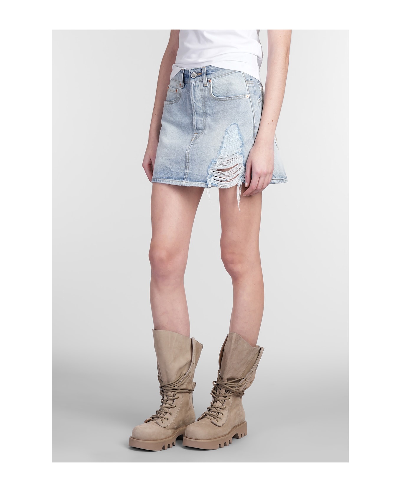 Skirt In Blue Denim - 4