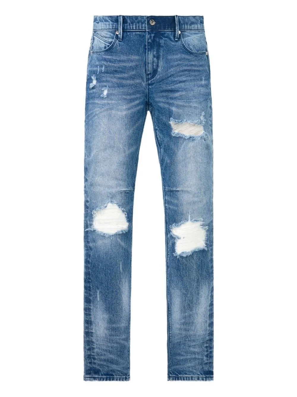 distressed panelled jeans - 1