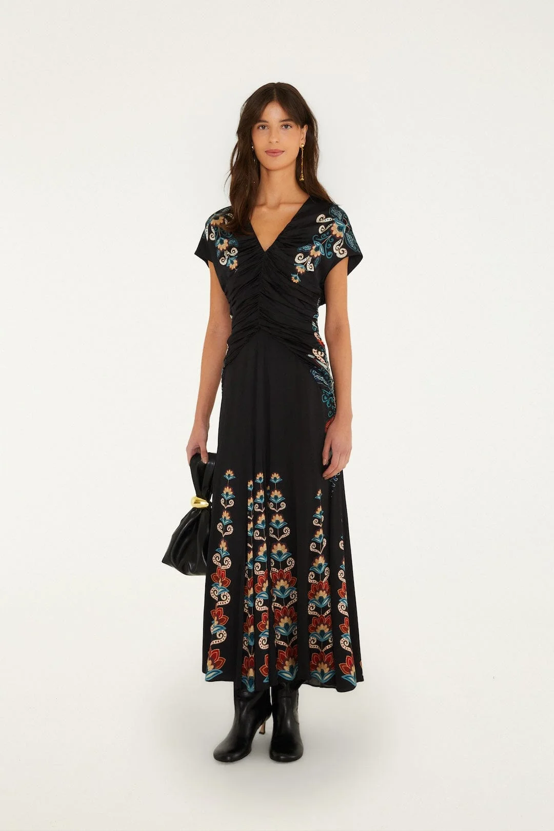 Nikita Winter Short Sleeve Ruched Maxi Dress - 1