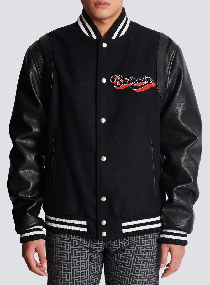 Balmain leather and wool jacket 5