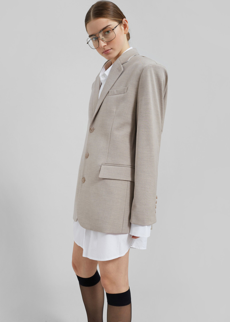 Gelso Oversized Blazer - Light Taupe Melange 11