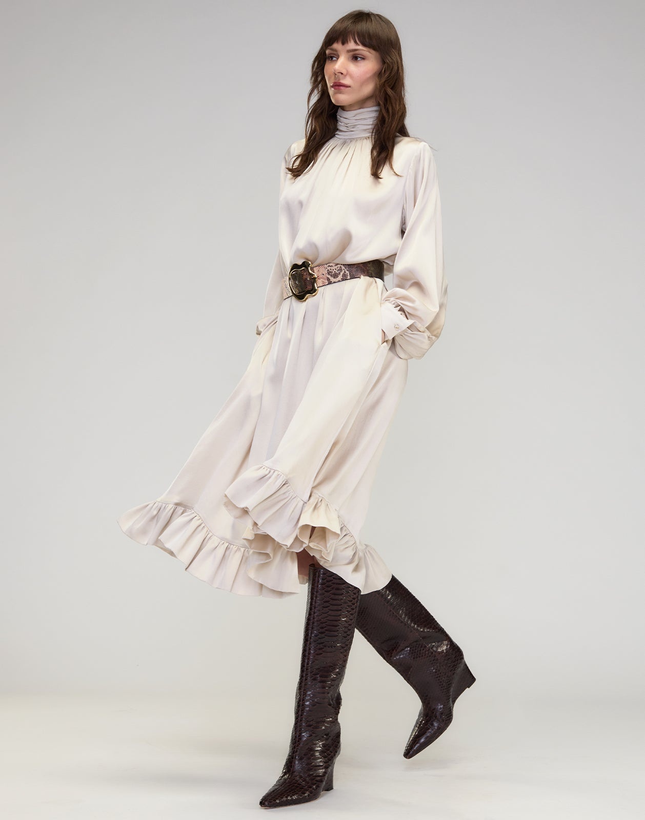 Monroe Silk Charmeuse Dress - 3