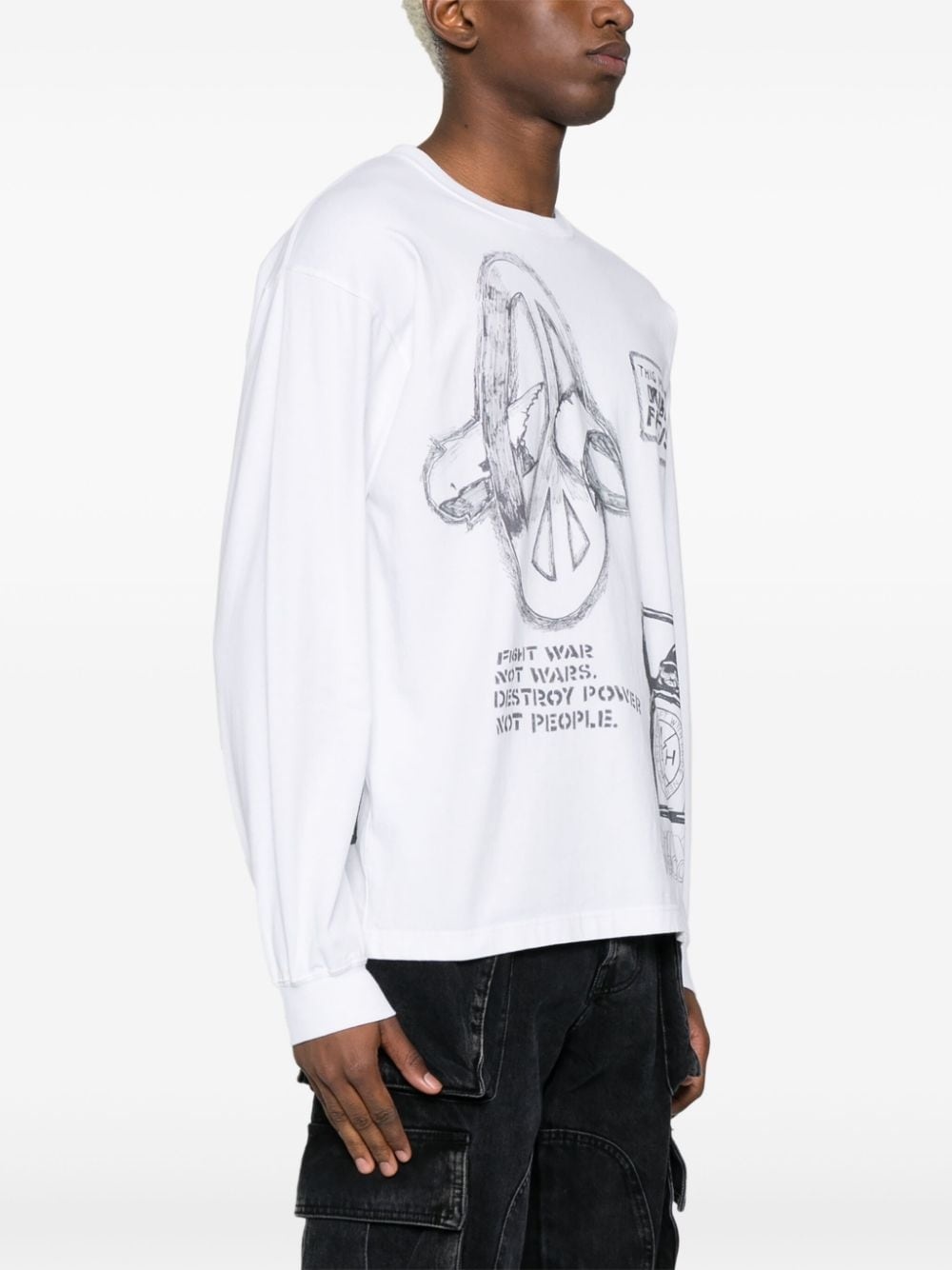 hand-drawn long-sleeved T-shirt - 3