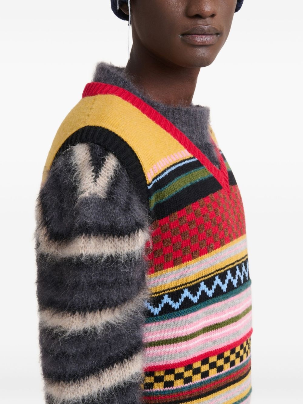 striped wool vest - 5