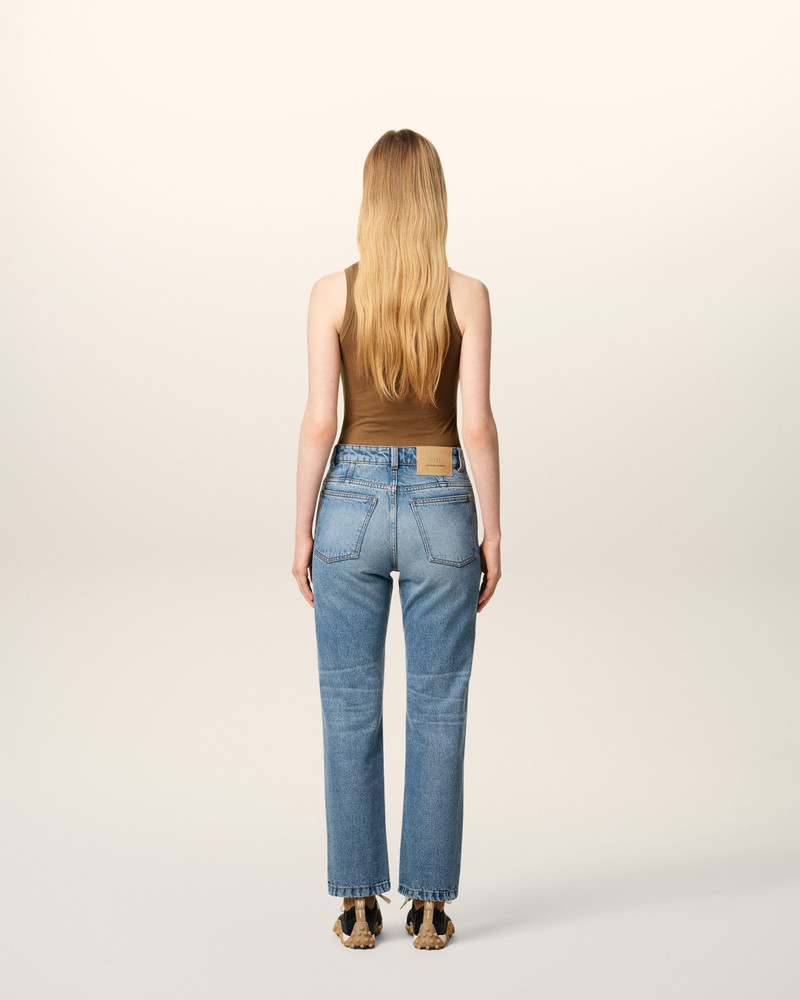 BLUE COTTON CLASSIC FIT JEANS 4