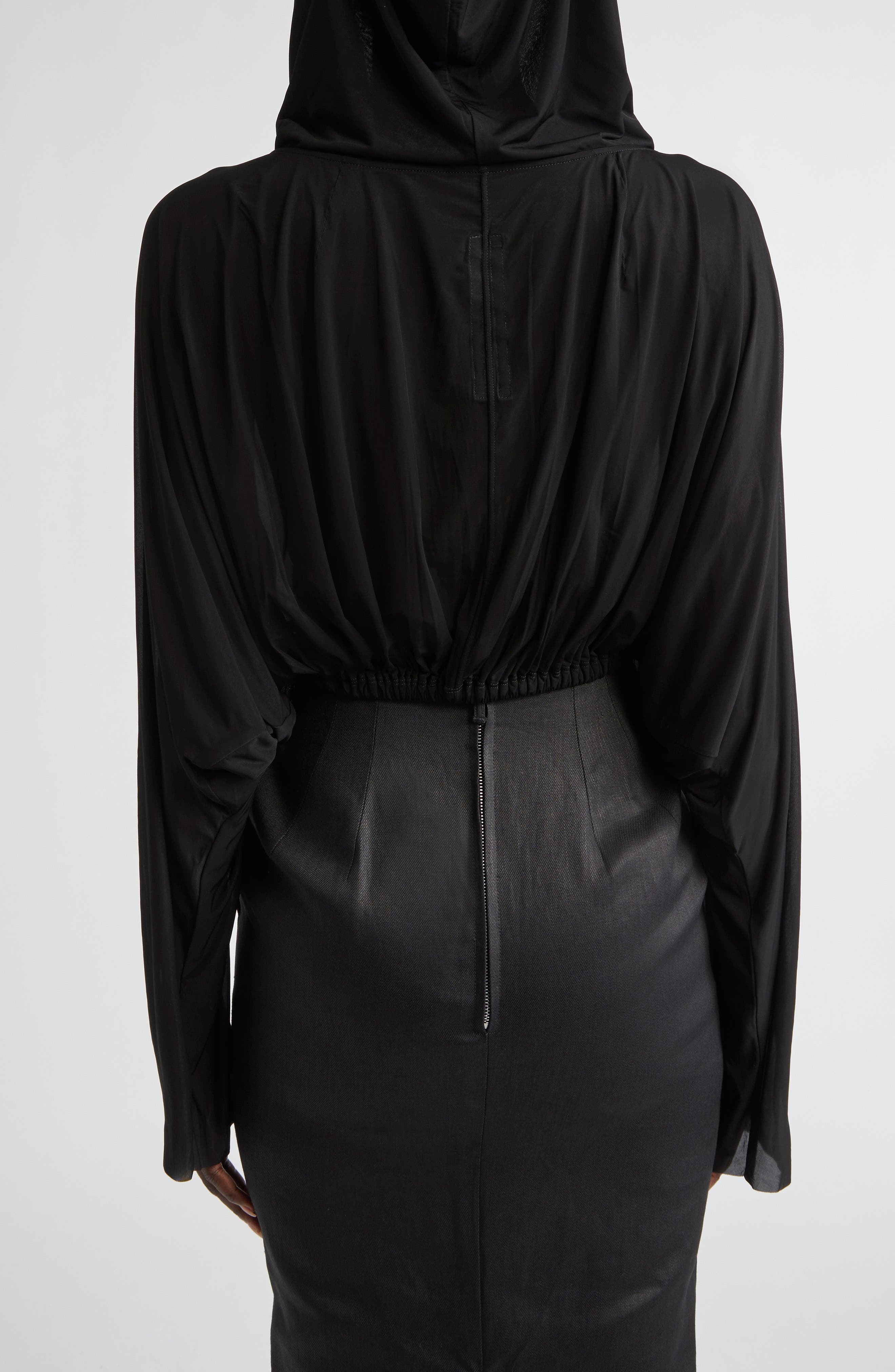 Rick Owens Crop Hoodie in Black at Nordstrom - 3