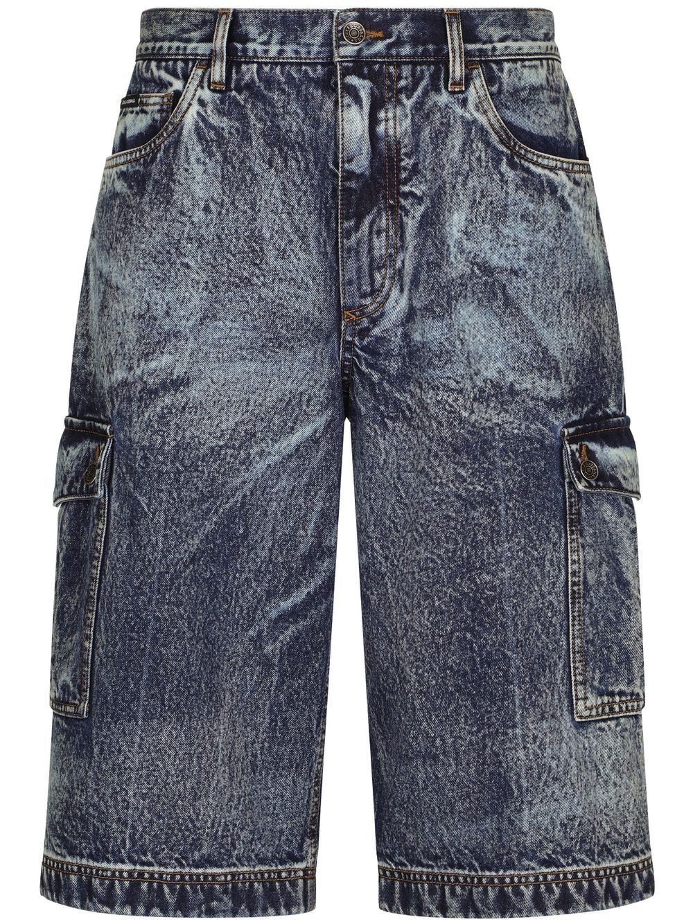 denim cargo shorts - 1