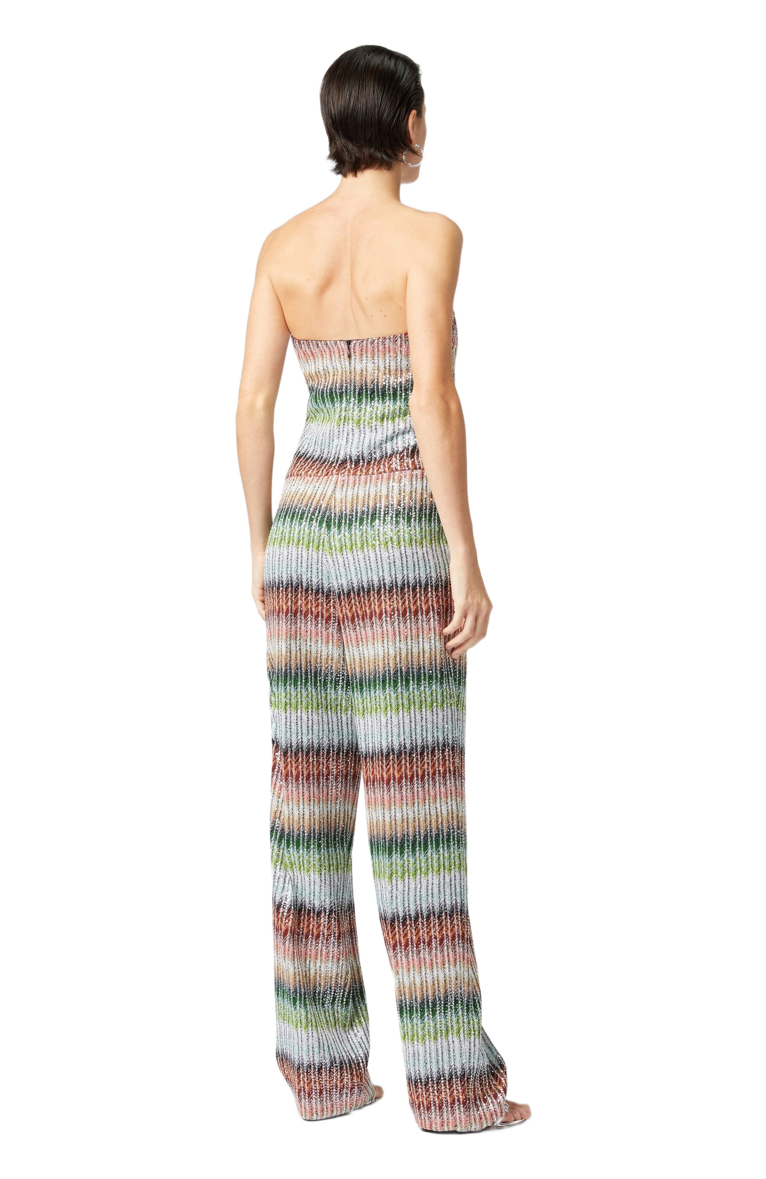 Missoni Long Bustier Jumpsuit In Gradient Zigzag Knit With Sequins in Multicoloured at Nordstrom - 4