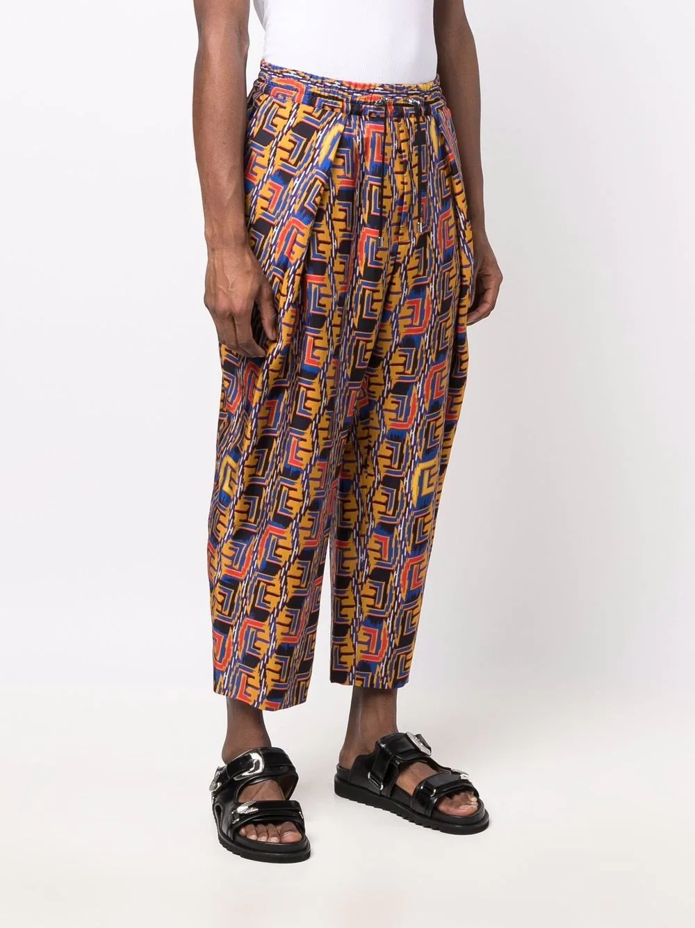 graphic-print cropped trousers - 3