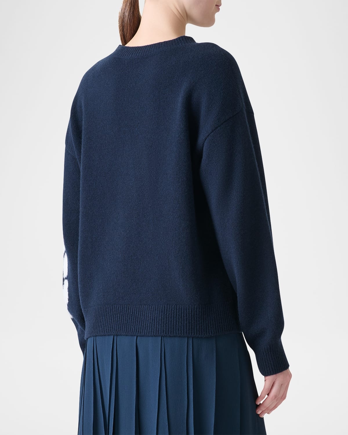 3D Anemone Intarsia Cashmere-Silk Sweater - 3