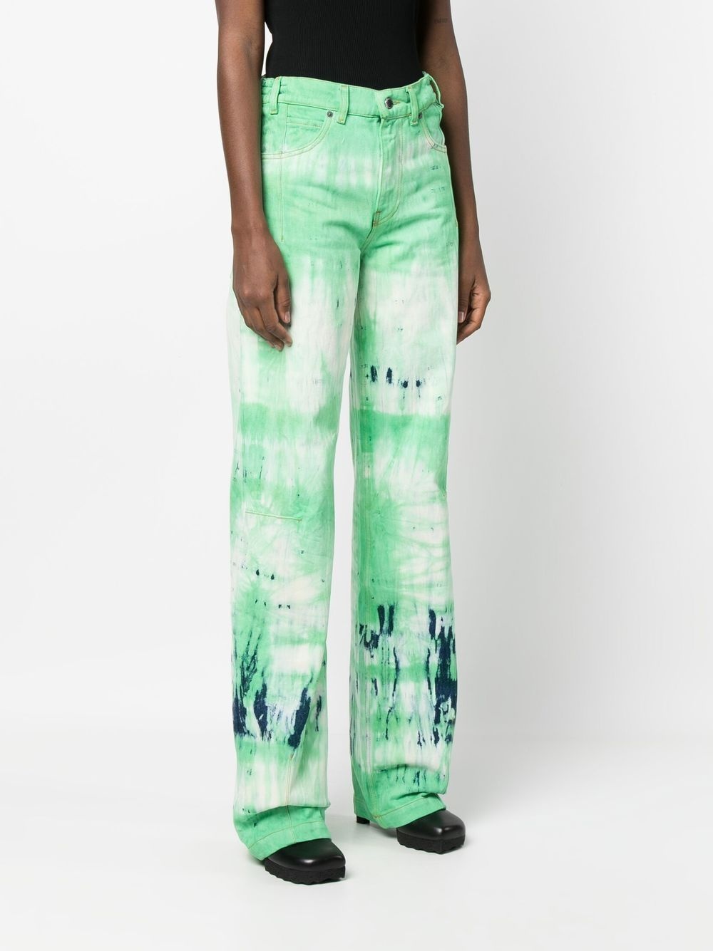 tie-dye wide-leg jeans - 3