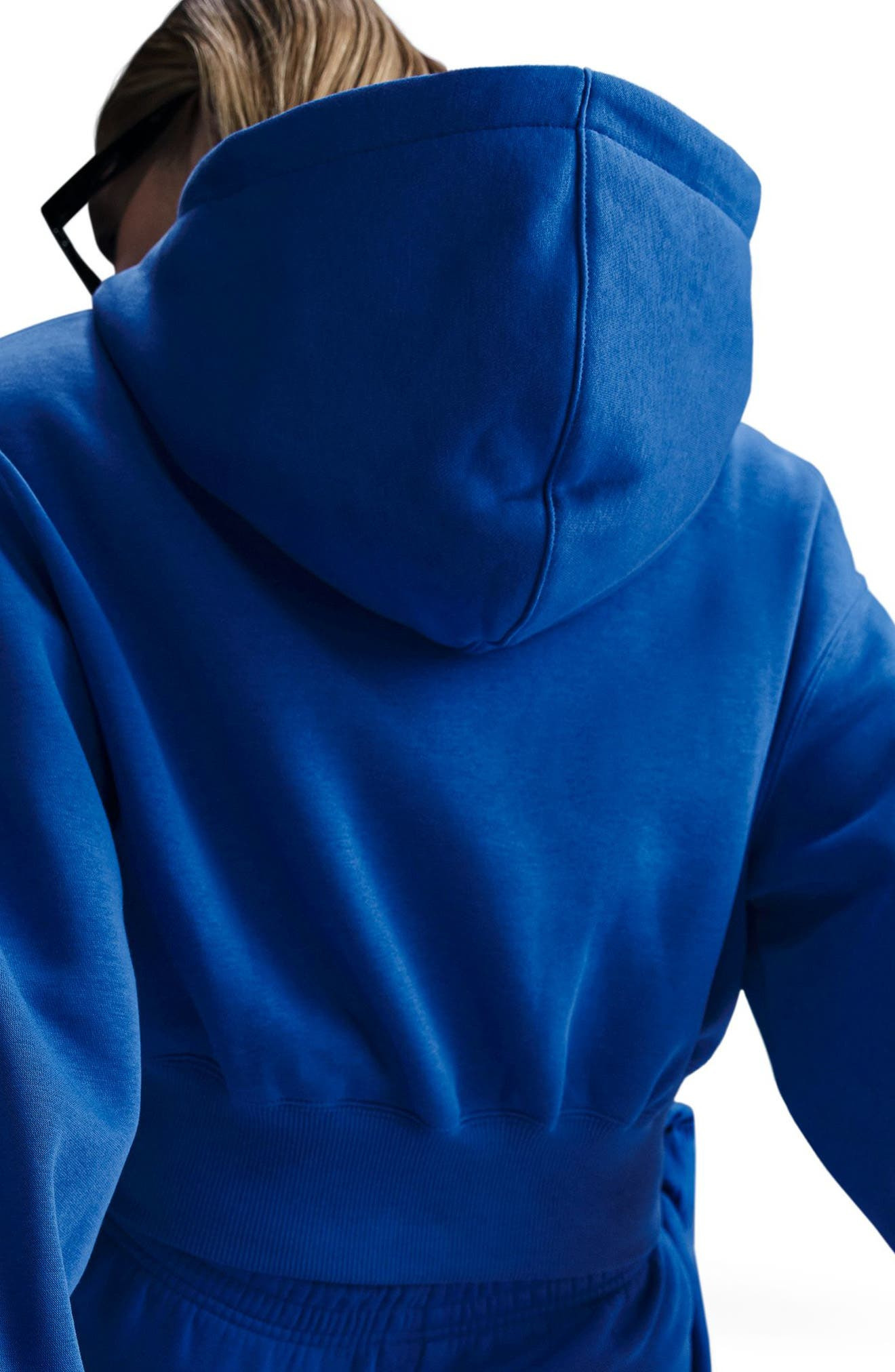 Nike Sportswear Phoenix Fleece Crop Hoodie in Game Royal/Sail at Nordstrom - 3