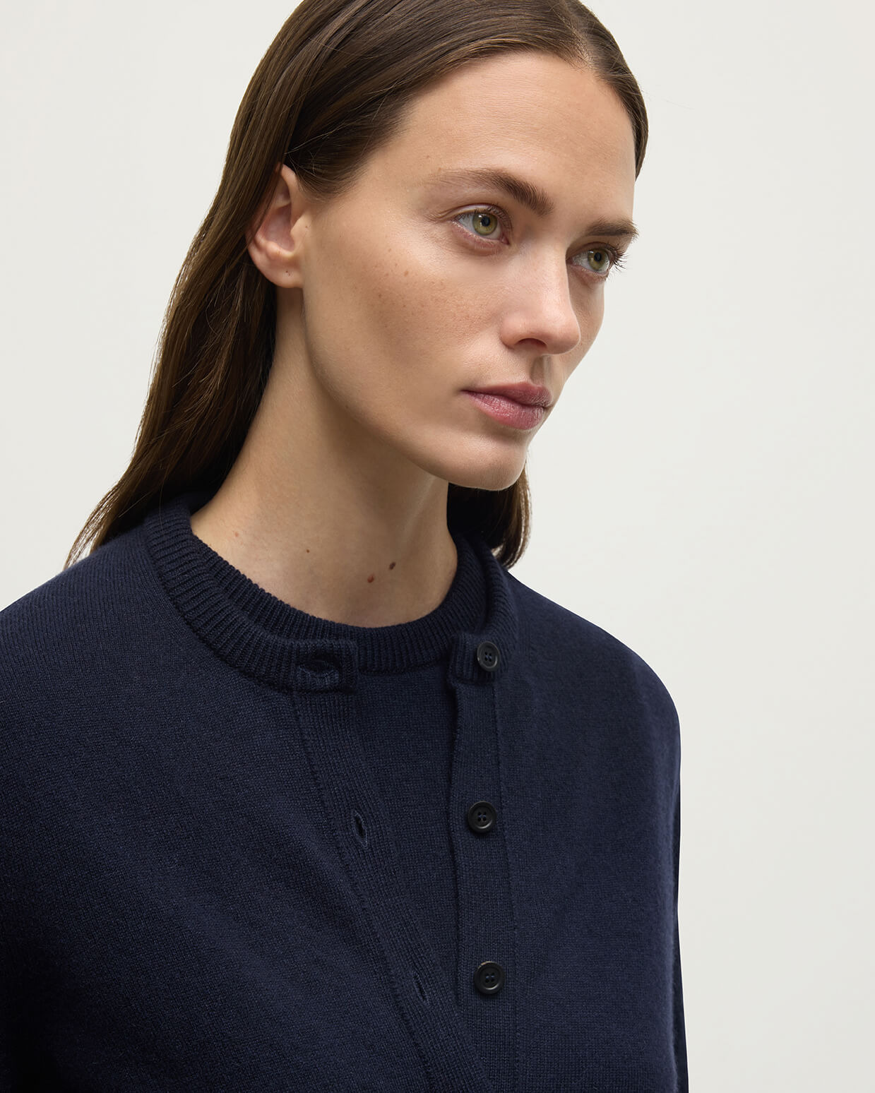 Classic Cashmere Navy Cardigan - 5