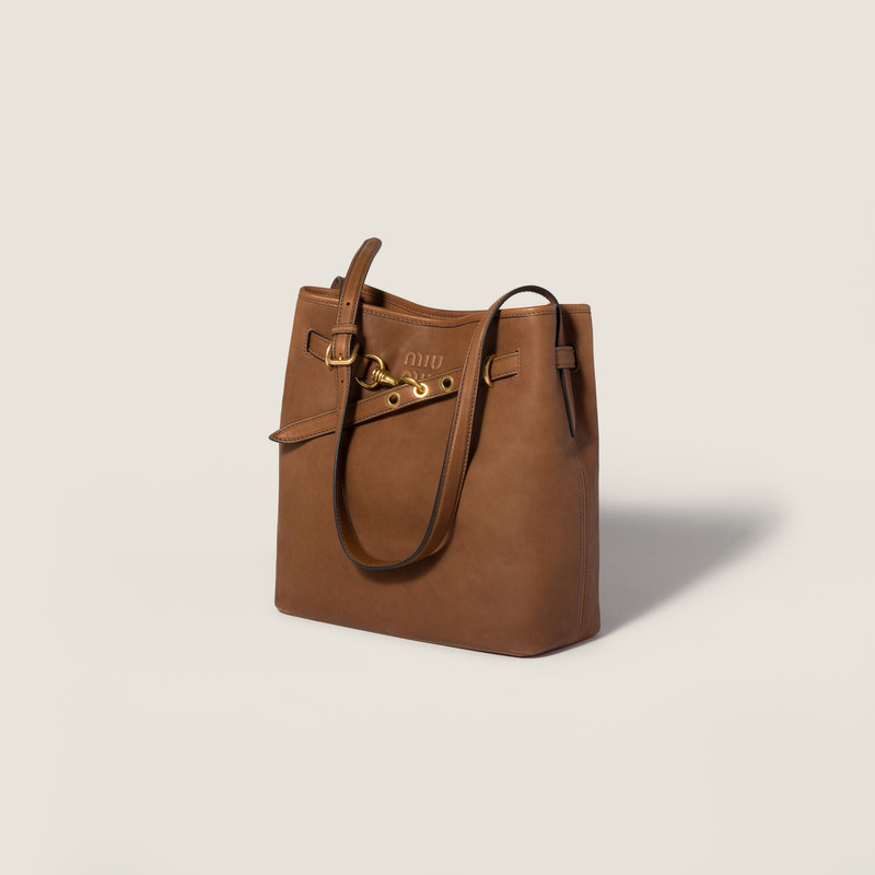 Miu Miu Aventure nappa leather bucket bag outlook