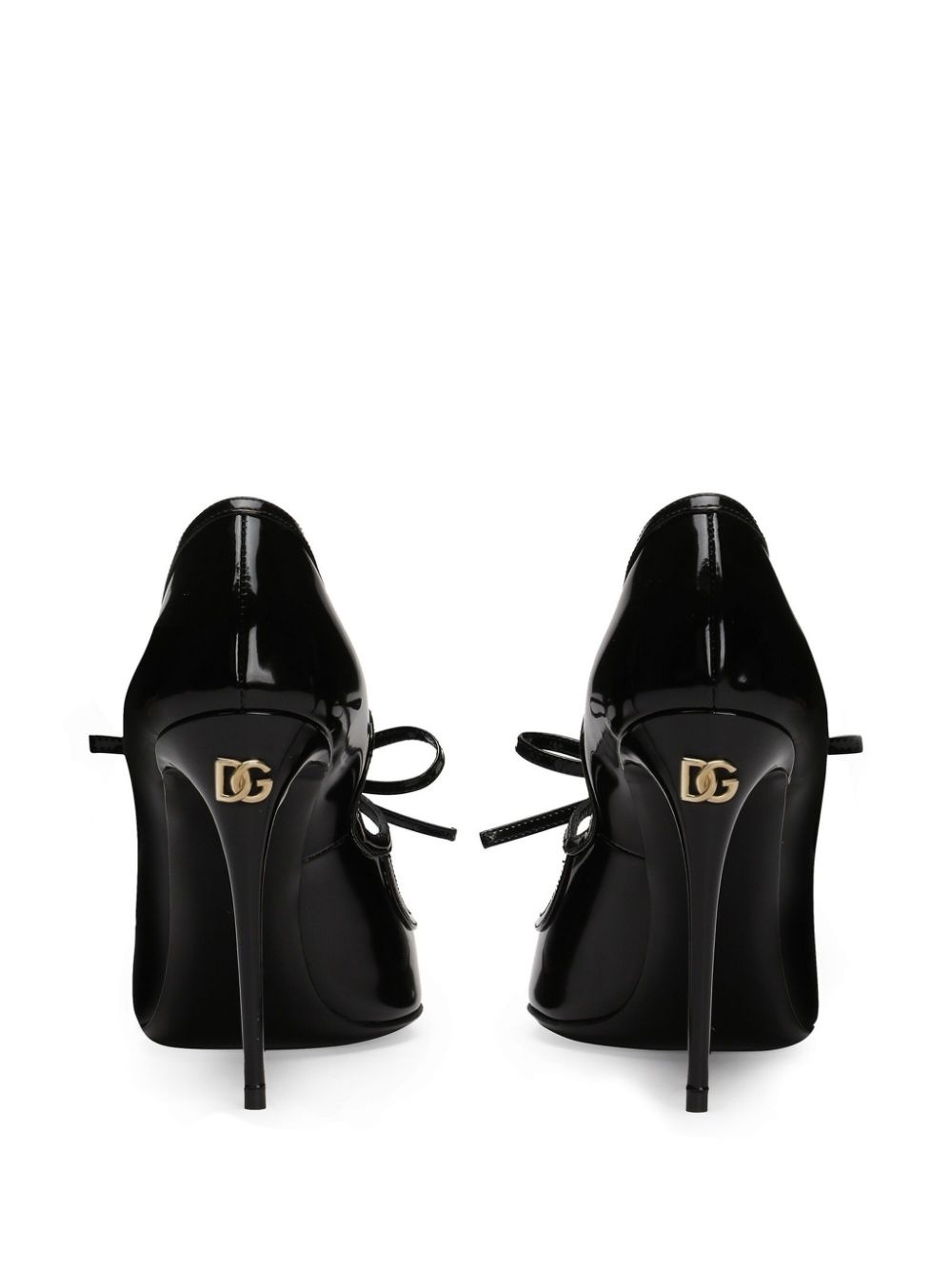 ribbon-tie leather pumps - 3