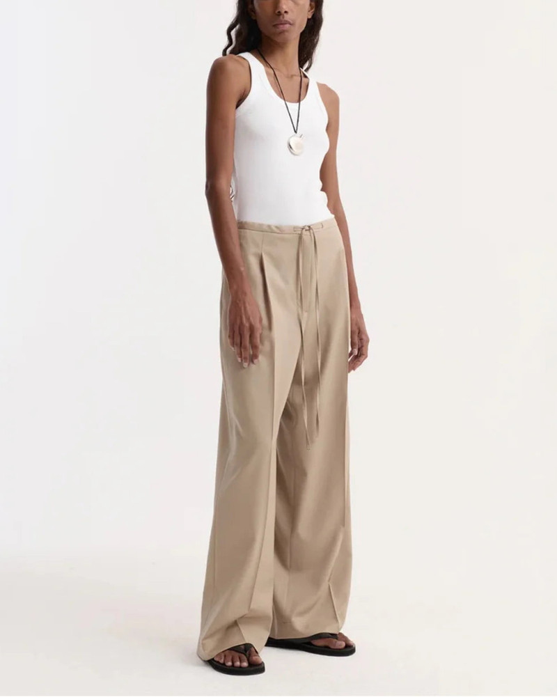 RÓHE RELAXED DRAWSTRING TROUSERS BEIGE outlook